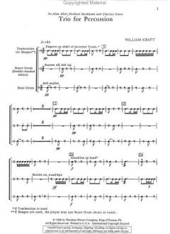 Trio For Percussion von William Kraft im Alle Noten Shop kaufen