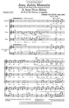 Three Motets 2. Jesu, dulcis Memoria (Pierre Villette) 