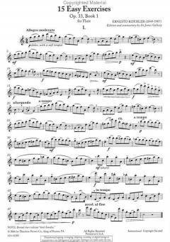 15 Easy Exercises Op. 33, Book 1 von Ernesto Köhler 
