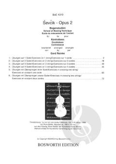 Bogenstudien für Kontrabass op. 2 von Otakar Ševčík im Alle Noten Shop kaufen