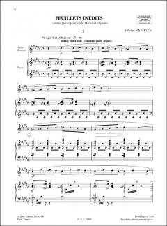 Feuillets Inedits von Olivier Messiaen 