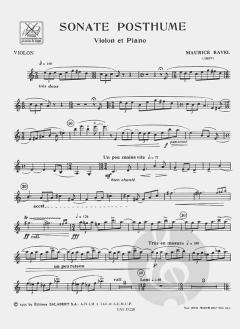 Sonate Posthume von Maurice Ravel 