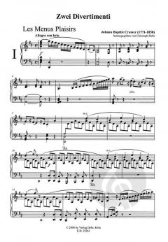 Zwei Divertimenti für Pianoforte von Johann Baptist Cramer 
