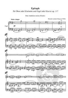 Epitaph op. 117 von Roland Leistner-Mayer für Oboe oder Klarinette und Orgel oder Klavier im Alle Noten Shop kaufen