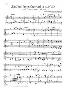 Zwei Fantasien in f-Moll für eine Orgelwalze von Wolfgang Amadeus Mozart 