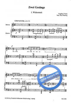 Zwei Gesänge mit Texten von Paul Fleming von Siegfried Thiele 