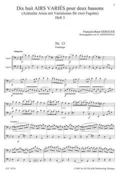18 Arien mit Variationen für zwei Fagotte Band 3 (François-René Gebauer) 