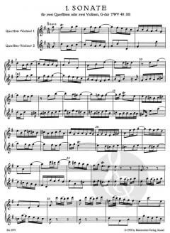 6 Sonaten op. 2 Heft 1 von Georg Philipp Telemann für zwei Flöten oder Violinen TWV 40:101-103 im Alle Noten Shop kaufen