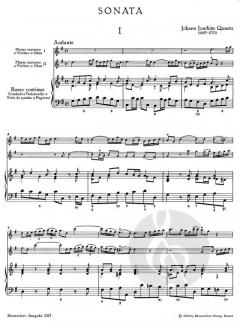 Triosonate G-Dur von Johann Joachim Quantz für zwei Flöten und Basso continuo im Alle Noten Shop kaufen