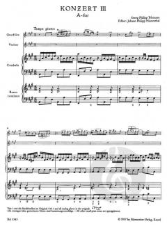 Konzert mit mehrfachen Besetzungsmöglichkeiten Nr. 3 TWV 42:A3 von Georg Philipp Telemann 