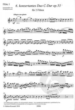 6. konzertantes Duo op. 53 von François Devienne für 2 Flöten im Alle Noten Shop kaufen