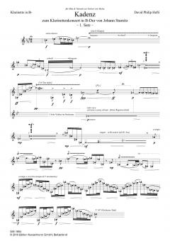 Kadenzen (2006) zum Klarinetten-Konzert in B-Dur von J.Stamitz von David Philip Hefti 