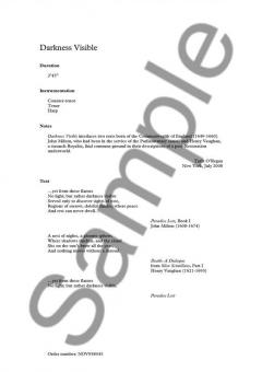 Darkness Visible (Counter-Tenor/Tenor/Harp) von Tarik O'Regan 