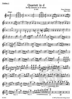 Streichquartett Der Tod und das Mädchen D 810 von Franz Schubert im Alle Noten Shop kaufen (Stimmensatz)