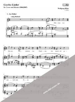 Goethe-Lieder für Tenor und Klavier von Wolfgang Rihm 