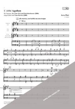 L'Abbé Agathon von Arvo Pärt für Soli: Sopran, Alt, Chor: SA und Streichorchester im Alle Noten Shop kaufen - UE34673
