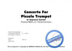 Concerto For Piccolo Trumpet (Vincenco Bellini) 