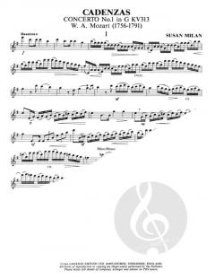 Cadenzas to the Mozart Flute Concertos von Susan Milan 