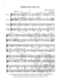 Four Bagatelles von Terence Greaves für Holzbläser Quartett im Alle Noten Shop kaufen