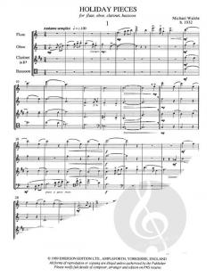 Holiday Pieces von Michael Walshe für Holzbläser Quartett im Alle Noten Shop kaufen