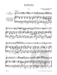 Sonate von Francesco Geminiani für Oboe (Flöte, Violine) und Basso continuo im Alle Noten Shop kaufen