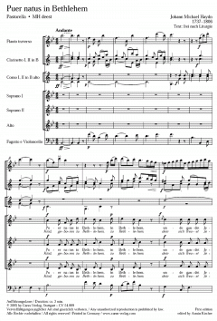 Puer natus in Behtlehem deest (Pastorella) (Johann Michael Haydn) 