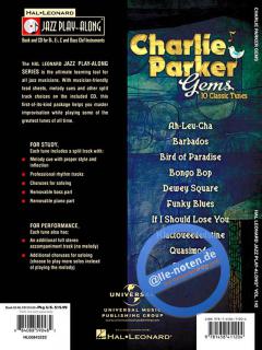 Jazz Play-Along Vol. 142: Charlie Parker Gems im Alle Noten Shop kaufen