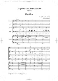Magnificat And Nunc Dimittis In B Minor von Hugh Blair 