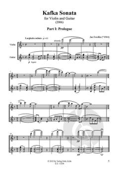 Kafka Sonata von Jan Freidlin für Violine und Gitarre (2006) im Alle Noten Shop kaufen