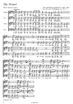 O Täler weit; Abschied; Die Primel von Felix Mendelssohn Bartholdy (Download) 