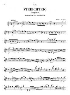 Streichtrio Es-Dur KV 563 von Wolfgang Amadeus Mozart im Alle Noten Shop kaufen (Stimmensatz)