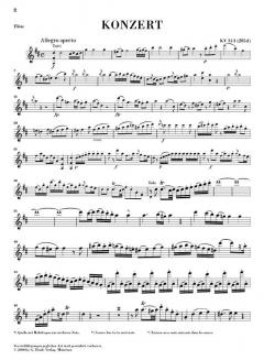Konzert für Flöte und Orchester D-Dur KV314 von Wolfgang Amadeus Mozart im Alle Noten Shop kaufen