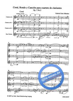 Coral, Rondo y Canción para cuarteto de clarinetes von Gabriel Soto Mendez 