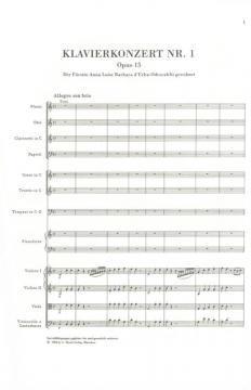 Konzert Nr. 1 C-Dur op. 15 von Ludwig van Beethoven für Klavier und Orchester im Alle Noten Shop kaufen