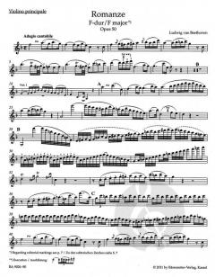Romanzen in F-Dur und G-Dur von Ludwig van Beethoven für Violine und Orchester op. 50, 40 im Alle Noten Shop kaufen