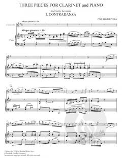 Three Pieces For Clarinet And Piano von Paquito D'Rivera 