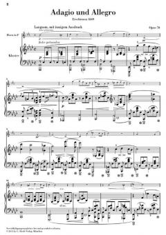 Adagio und Allegro op. 70 von Robert Schumann für Klavier und Horn