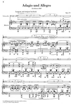 Adagio und Allegro op. 70 von Robert Schumann für Klavier und Horn - Fassung für Violoncello im Alle Noten Shop kaufen
