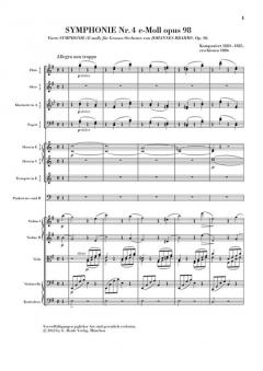 Symphonie Nr. 4 e-moll op. 98 von Johannes Brahms 