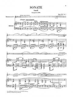 Sonaten op. 120 für Klavier und Klarinette von Johannes Brahms 