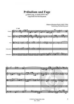 Präludium und Fuge g-Moll BWV 867 von Johann Sebastian Bach für Streichquintett (original b-Moll) im Alle Noten Shop kaufen