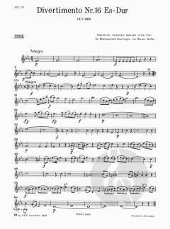 Divertimento Nr. 16 Es-Dur KV 289 von Wolfgang Amadeus Mozart 