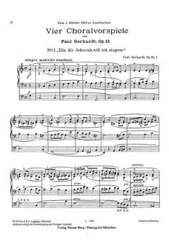 Vier Choralvorspiele von Paul Gerhardt 