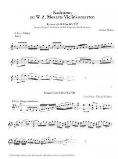 Kadenzen zu W. A. Mozarts Violinokonzerten von Eduard Melkus im Alle Noten Shop kaufen