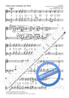 Gehet und verkündet der Welt von Max Reger (Download) 