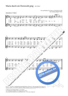 Maria durch ein Dornwald ging e-Moll (2012) von Johannes Köppl (Download) 