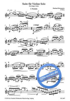 Suite für Violine solo von Eberhard Klemmstein im Alle Noten Shop kaufen