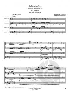 Gefangenenchor 'Va pensiero' aus 'Nabucco' von Giuseppe Verdi für Hornquartett