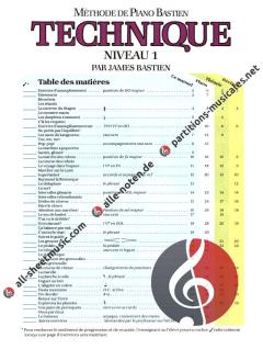 Méthode de Piano Bastien: Technique, Niveau 1 
