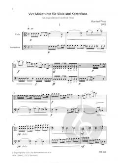 4 Miniaturen von Manfred Weiss für Viola und Kontrabass im Alle Noten Shop kaufen
